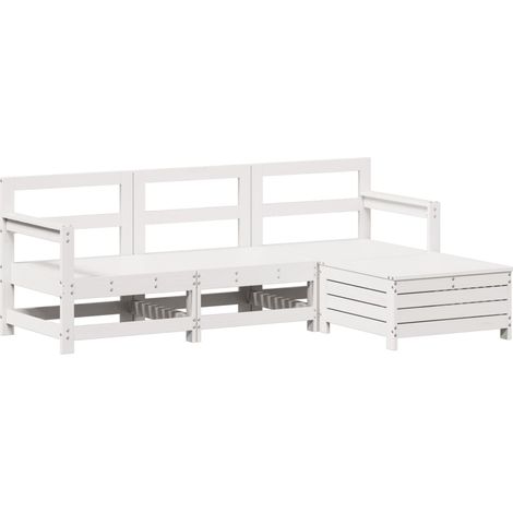 Maison Exclusive - Set Salotto da Giardino 4 pz Bianco in Legno Massello di Pino