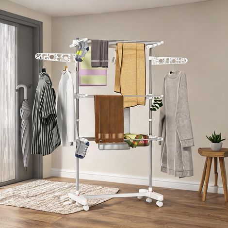 Porte-manteau 3 niveaux pliable 142 x 55 x 152 cm (1/5)