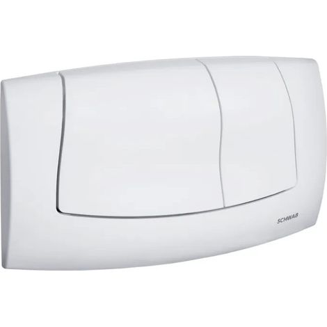 Plaque de commande WC double touche encastrée – Couleur blanche – Dimensions 230x135x31mm – Activation avant pour double chasse (1/4)