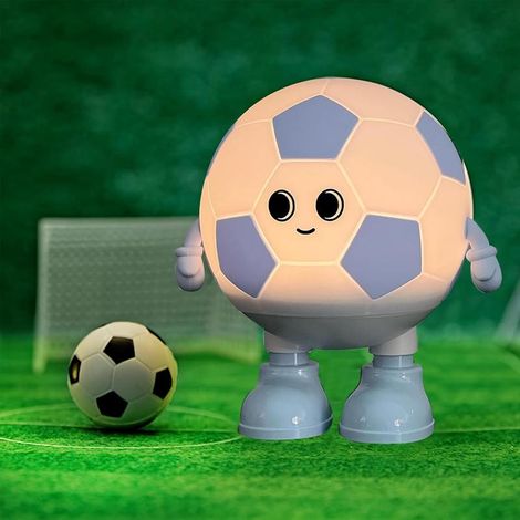 Children's LED Night Light, Football Style, Dimmable, Silicone, USB, Blue (1/4)