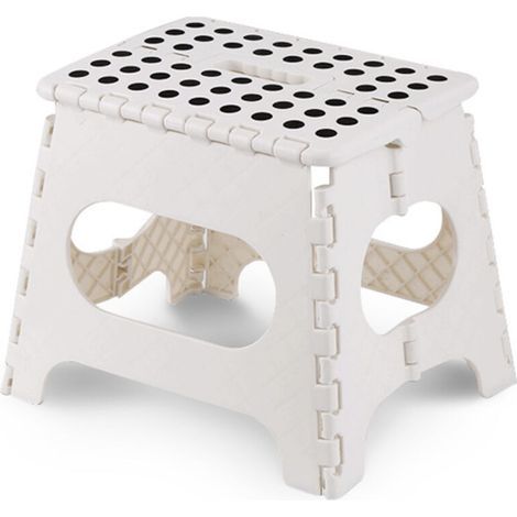 Klapphocker, Tritthocker, Fußstütze, für Garten, Küche, Bad, Tragkraft 150 kg, zusammenklappbar, für Kinder und Erwachsene, Weiß, 29222 cm (1/5)