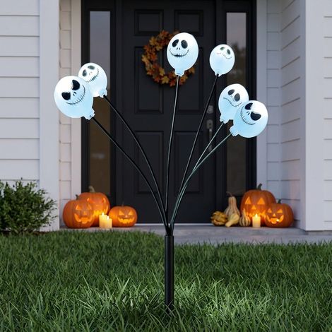 6-Stem Spooky Skull Halloween Stake Light (1/2)