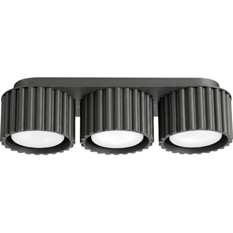 Plafoniere AURA nero 32.5x8x10cm Alluminio Sollux (1/5)
