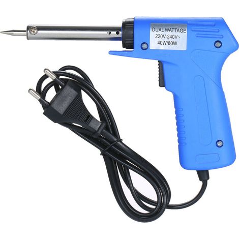 Fer à souder électrique Double puissance, type pistolet réglable bleu 40W/80W