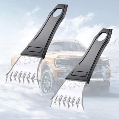 Grattoir Pare Brise Voiture,2 Pcs Neige Gratte Pare Brise Voiture Professionnel Raclette Voiture Givre Grattoir à Glace de Voiture,Durable Grattoir à Glace Raclette Pare Brise Voiture d'hiver (1/5)