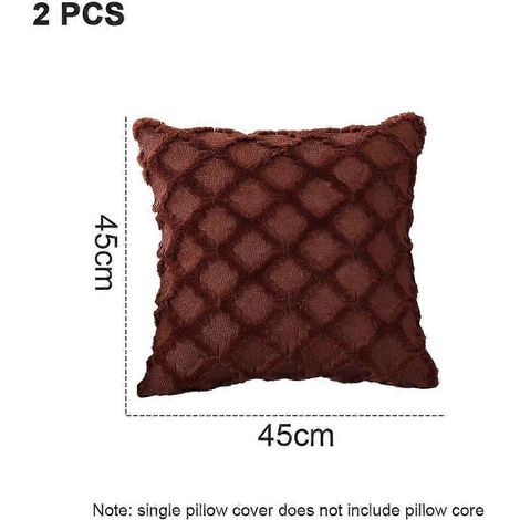 Housse de coussin de canapé à carreaux losanges en peluche (1/4)