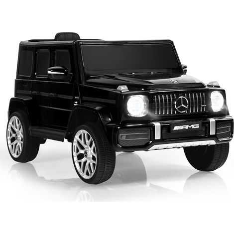 Coche eléctrico infantil 105,5 x 62 x 54,5 cm mando a distancia y multimedia estilo moderno metal negro 200020541