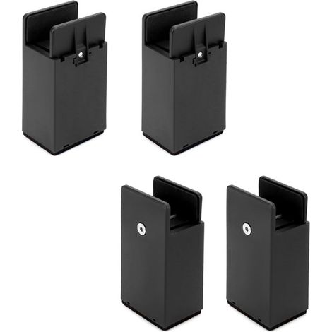 Elevadores de muebles resistentes (paquete de 4),10 cm de altura,color negro,para patas de muebles cuadradas o rectas de hasta 38 mm de ancho (1/5)