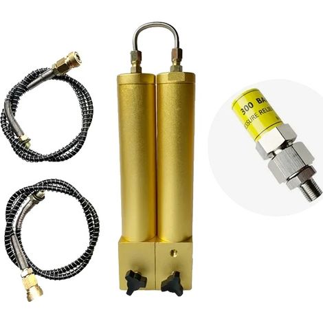 Filtro de aire, filtración de dos etapas, compatible con alta presión, válvula de seguridad de 408 mm. (1/2)