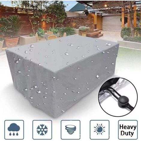 Housse de protection pour meubles de jardin - Grise - Type black - 152x104x71cm (1/4)