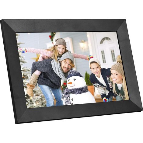 Andoer 8 Zoll Smart WiFi Bilderrahmen, digitaler Bilderrahmen, Fotoalbum, IPS-Touchscreen (1280 x 800), UK-Stecker, Schwarz