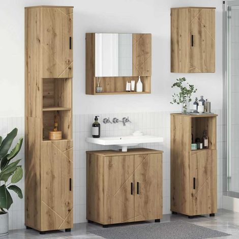Bathroom Furniture Set 5 pcs Artisan Oak 61 x 35 x 64 cm vidaXL (1/5)