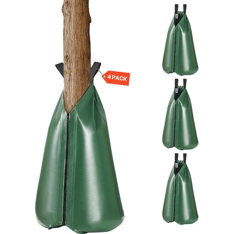 VEVOR Sacchetti per Irrigazione degli Alberi, 4 Confezioni da 75,7 L, Sacchetti Ricaricabili per Alberi Rilascio Lento 5-9 Ore con Cerniera, Irrigazione Sistema di Gocciolamento delle Radici