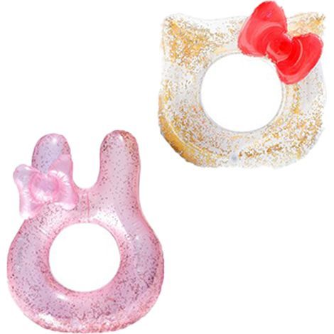 Aufblasbarer Schwimmring – PVC-Ring für Kinder und Erwachsene – Tierform mit Pailletten – 1 Stück (1/5)