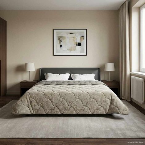 vidaXL  Summer Duvet  Quilted Light grey 200 x 200 cm