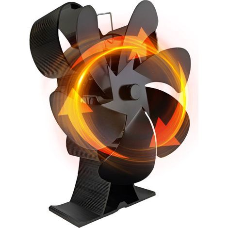 Wood Stove Fan - Chimney Fan with 6 Blades - Self-Powered Fan - Heat-Powered Fan for Wood Stoves/Fireplaces/Gas/Log Stoves (1/4)