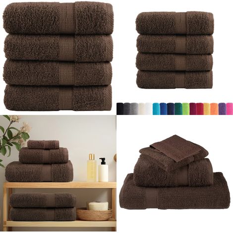 Premium-Waschtücher SOLUND 4 Stk. Braun 30x30 cm 600 g/m² - Badetücher - Baumwollhandtücher (1/5)