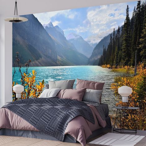 Papier peint panoramique - Lac Montagnes - 130 cm x 87 cm (1/4)