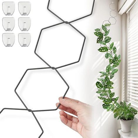 Treillis de chaîne pour plantes grimpantes - Treillis mural pour plantes grimpantes - Accessoire pour plantes d'intérieur - Grille de chaîne pour vignes - Pour jasmin, vigne, roses, monstera, po (1/5)