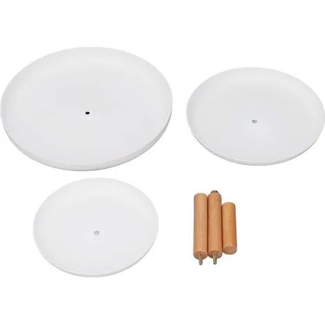 Plateau de service à 3 niveaux, plateaux ronds, organisateur de salon, balcon, étagère de rangement pour desserts, cupcakes, fruits et cosmétiques (1/3)