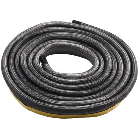 Corde plate pour poêle à bois, poêle à bois, four, colle à feu noire, jusqu'à 550 ºC, Résistance à la Chaleur Joint Tressé Poele Joint Corde Joint de Cheminée Insert, Stove Door Seal(3 mètres)