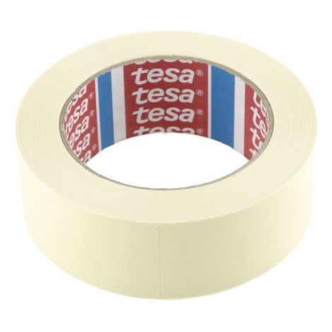 Tesa – Ruban de masquage papier 38mm x 50m – Adhésif caoutchouc naturel – Retrait propre sans résidu – Pour peinture et décoration