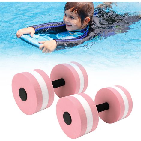 Lot de 2 haltères flottantes en mousse EVA pour le yoga et le fitness (hommes, femmes et enfants) - Rose (1/5)