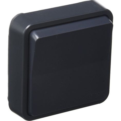 Schneider Electric – Interrupteur va et vient IP55 – anthracite – encastré pour espaces humides – résistance IK08 – installation discrète en polycarbonate (1/3)