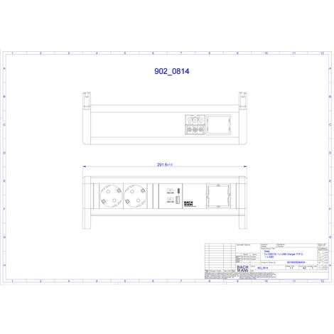 BACHMANN DESK 2xCEE7/3 1xUSB A/C 22W 1xCM, 902.0814