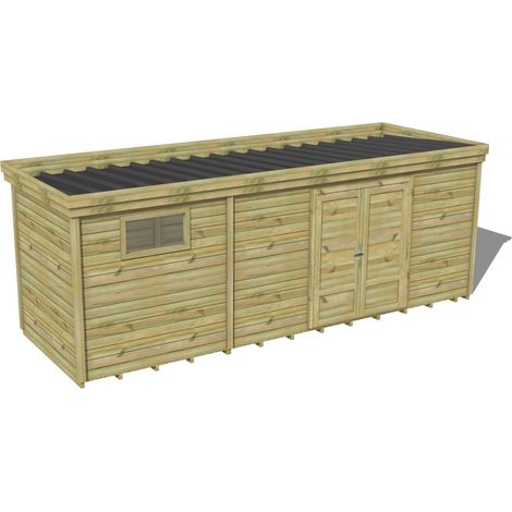 ABRI DE JARDIN bois traité 27mm, 6,9x2,1m, 15m2, Plancher (1/3)