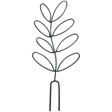 Petit treillis en fer forgé en forme de feuille pour plantes en pot, support décoratif pour plantes grimpantes d'intérieur et d'extérieur, idéal pour les vignes et les rosiers. (1/5)