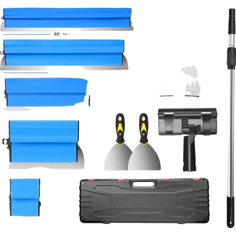 Outils de scraping, Lames en acier inoxydable, Poignée ergonomique, Bleu (1/2)