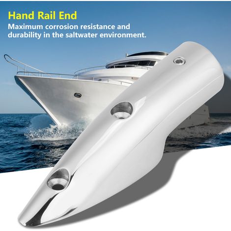 Raccord extrémité main courante bateau maritime acier inox 7/8" 5,5° montage supérieur (1/5)