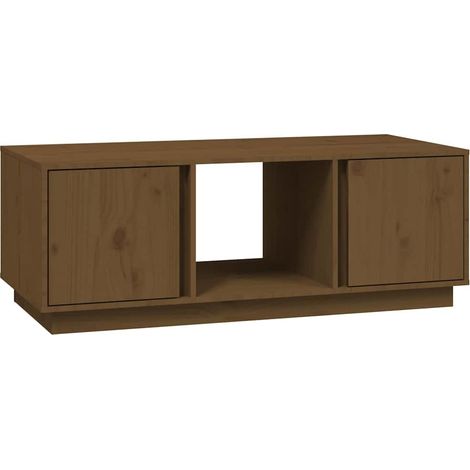 Maison Exclusive - Mesa de centro madera maciza de pino marrón mi (1/5)