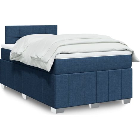 Boxspringbett mit Matratze Blau 120x200 cm Stoff