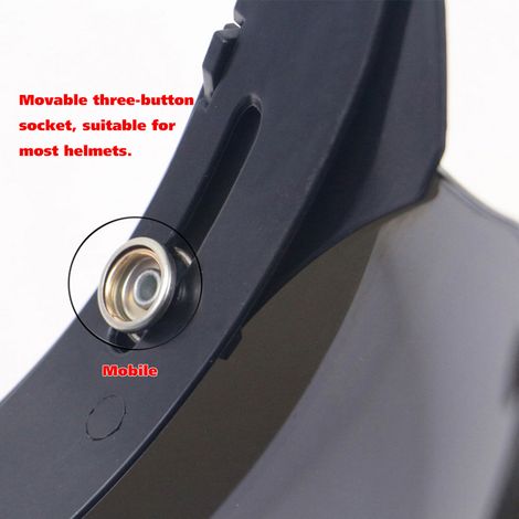 Visière de casque de moto universelle coupe-vent à 3 boutons-pression, lentille avant rabattable pour lunettes de soleil (1/5)