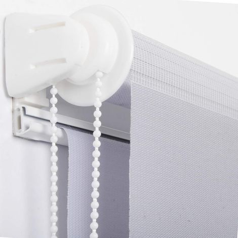 WOLTU Doppelrollo Klemmfix ohne Bohren, Duo Rollo Zebrarollo Fensterrollo Klemmrollo Seitenzugrollo Easyfix lichtdurchlässig & verdunkelnd Rollos für Fenster und Tür,  Grau 100x120cm (BxH)