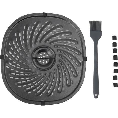 Friteuse plaque de rechange gril antiadhésive plateau cuisson avec brosse à huile silicone et coussinet (1/5)
