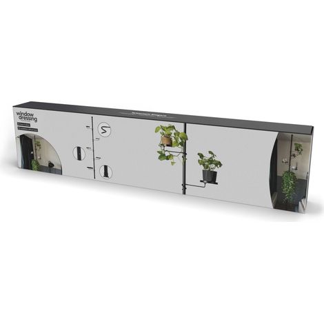 Esschert Design – Étagère télescopique noire en acier galvanisé – Dimensions 40x24cm – Hauteur réglable 210-301cm – Pour plantes d'intérieur (1/7)