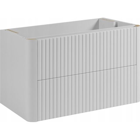 Meuble sous-vasque suspendu LINEA blanc 80 cm (1/5)