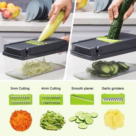 Mandoline Cuisine - Kit 16 En 1 - ABS Et Acier Inoxydable - 7 Lames Interchangeables - Pour Légumes PRODUIT NETTOYAGE SPECIFIQUE P (1/5)