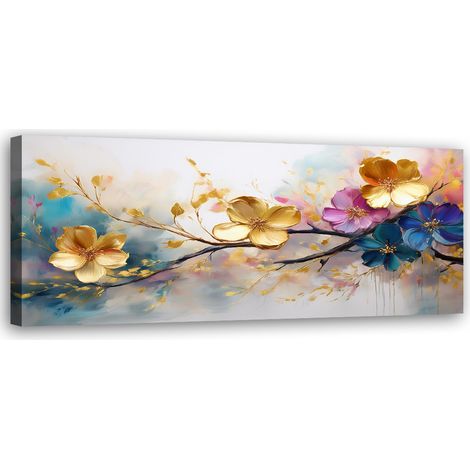 Tableau déco Fleurs colorées épanouies Glamour 90x30 (1/5)