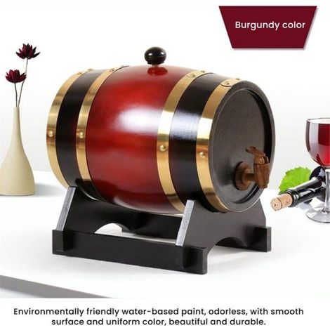 Distributeur de whisky en bois avec support, bouchon, capacité 1,5 L, pour service et dégustation de spiritueux (1/5)