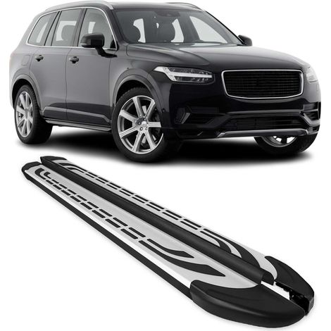 Marchepieds Latéraux pédale pour Volvo XC90 2015-2025 Aluminium Gris Noir 2X