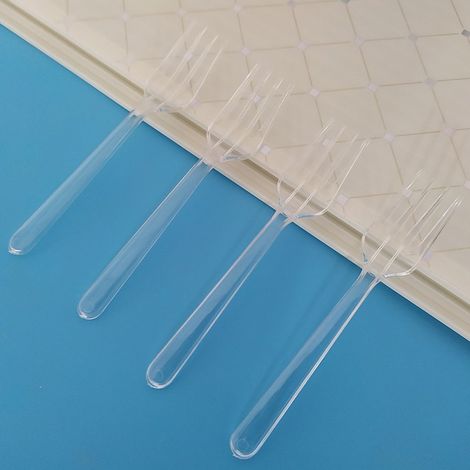 Fourchette En Plastique Réutilisable - 12 Cm - Pour Événements Intérieurs Et Extérieurs - Lot De 100 (1/5)