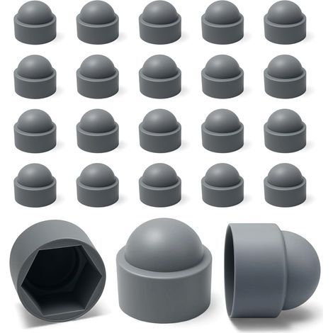 20 M10-Mutternkappen – 17-mm-Schlüsselweite – Muttern- und Schraubenschutz – Robuste graue Kunststoffkappen – Dekorative Schraubenabdeckungen, Rostschutz und sauberes Finish – DIY (1/5)