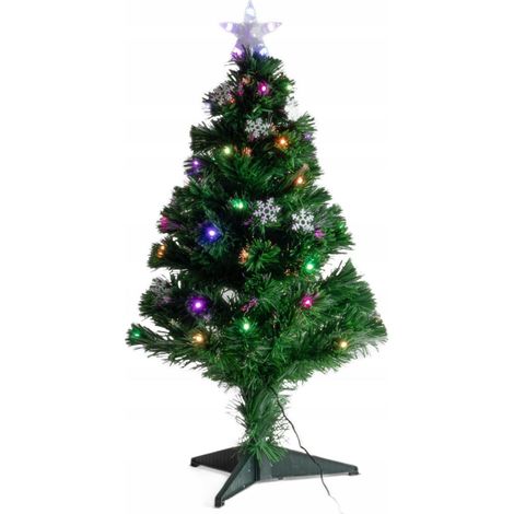 Künstlicher Weihnachtsbaum mit Beleuchtung und Stern, 90 cm