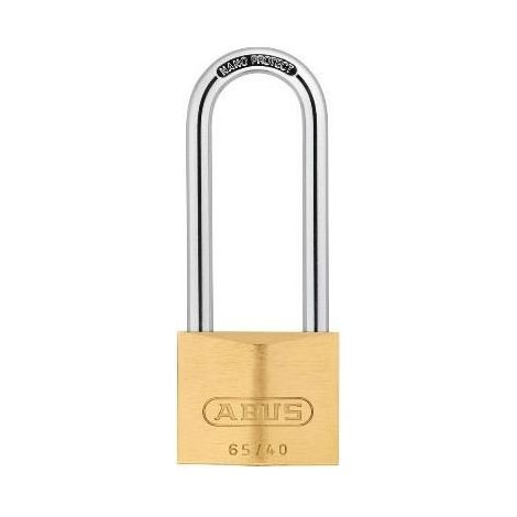 ABUS 09857 Brass Padlock with 65/40mm Dimensions and 63mm Long Shackle – Carded ABU6540LS63C
