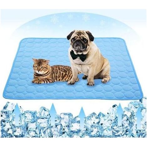Sommerkühlmatte für Hunde und Katzen, aus Eisseide, kühlende Hundematte, atmungsaktiv, tragbar und waschbar, Haustierkühldecke (28 x 22 Zoll) (1/5)