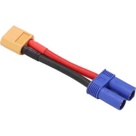 Câble de conversion XT60 mâle vers EC5 femelle pour voiture RC - Silicone souple, haute sécurité et durabilité (1/5)